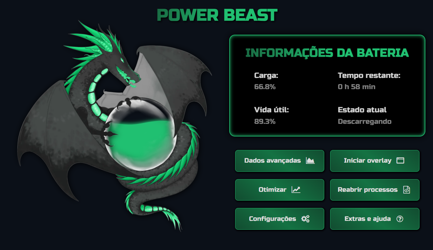 Menu do PowerBeast